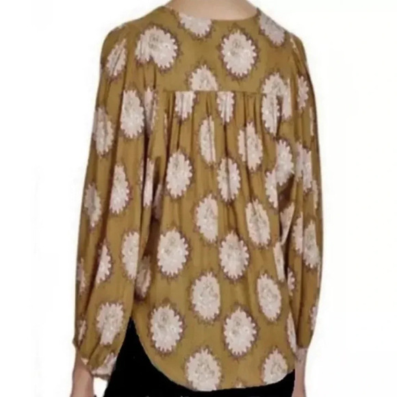 Free People Floral Cowling Around Top Draped Flowy Balloon Sleeve oversized - Picture 2 of 8